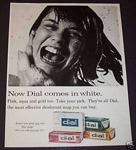 1965 DIAL SOAPSMILING GIRL TAKING A SHOWER AD.  