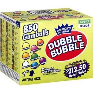 Dubble Bubble Gumballs 1 Diameter Variety Pack, 850 Gumballs