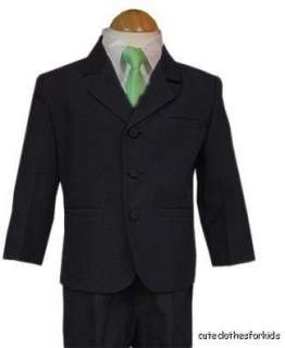 Boys Tuxedo Suit lime tie Sz 0,1,2,3,4  