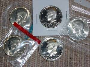 Lot of 5 Coins 1976 KENNEDY Half $1 US MINT Proof BU P D+ SILVER S 
