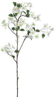 Set 8 Artificial White Dogwood Blossom Branch Flower Stem Silk Floral 