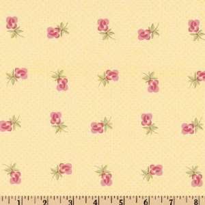  45 Wide Sweet Escape Miniature Roses Yellow Fabric By 