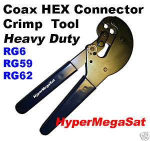 COAX CABLE HEX F CONNECTOR CRIMP TOOL RG6 RG59  