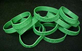 Cerebral Palsy Bracelets Green Silicone Jelly 12 pc Lot  