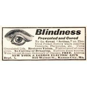   Blind Blindness Quackery Cure Eye   Original Print Ad