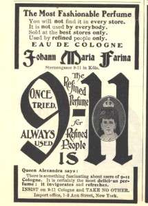 1902 ad b 911 perfume queen alexandra johann maria farina  