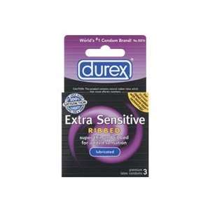  Durex Extra Sensitive Ribbed Condom   Box of 3 Health 