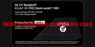 Century wings SR 71 BLACK BIRD USAF 61 7955 Skunk works 1985  