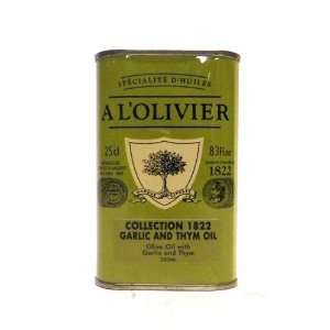 Olivier Garlic and Thyme Oil Tin 8.3 oz  Grocery 