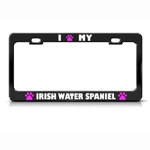  Irish Water Spaniel Paw Love Pet Dog Metal license plate 