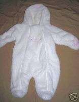 LIL KITTY SNOWSUIT WHITE with PINK by BEBE DI AMOUR SIZE0 3M  