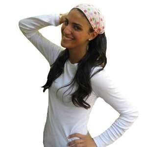    Polka Dots on Cotton Wide Pre Tied Headband