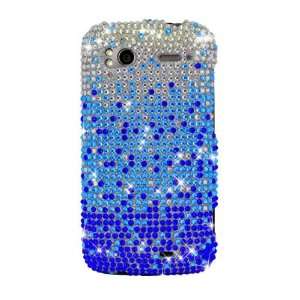 Cuffu HTC Sensation 4G (Tmobile) Blue Waterfall Diamante Snap On Case 