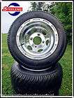 GOLF CART POLISHED ALUMINUM WHEELS AND LOW PROFILE TIRES (SET OF 4)