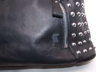 Makowsky BLACK Leather Convert Shoulder Handbag STUD studded A99793 