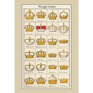  Foreign Crowns   Bohemia, Sardinia, et al. 24X36 Giclee 