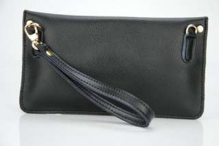   Leather Messenger Envelope Clutch Mini Handbag Purse Fashion Black