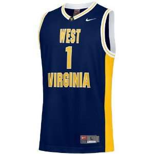 Nike West Virginia Mountaineers #1 Navy Blue Youth Replica Basketball 
