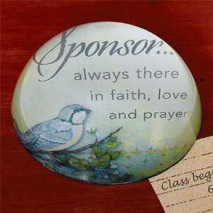  Abbey Press Sponsor Domed Glass Paperweight With Blue Bird 
