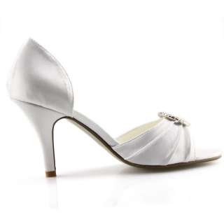 SHOEZY new white rhinestones buckle heels pumps shoes (pro Wedding 