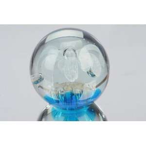  Murano Design Hand GlassWhite Bubble Glass Paperweight 