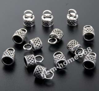40 Tibetan Silver Wire Curved End Caps For Cord B461  