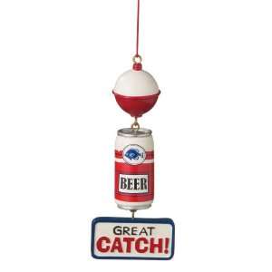  Great Catch W Beer & Bobber Fishing Ornament