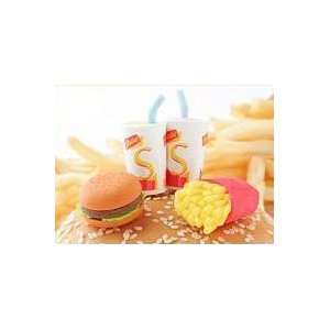  Japanese Fast Food Erasers 4 Pc 