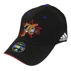  NBA ADIDAS PHILADELPHIA 76ERS BLACK FLEX FIT HAT CAP 