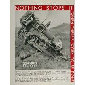  1930 Original Print CATERPILLAR Tractor Ad Hill Peoria 
