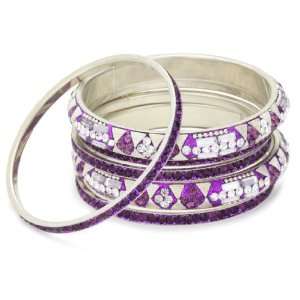 Chamak by priya kakkar 6 D. Purple Bangle Bracelet Encrusted with 