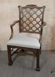 SET 8 GOTHIC CHINESE CHIPPENDALE DINING CHAIRS  