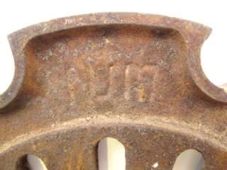Vintage Antique Cast Iron Fly Wheel 1892 Estate Sale Find  