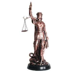  Large Lady of Justice Statue   Copper Finish