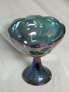 Carnival Glass   Indiana Wedding Compote with Lid  