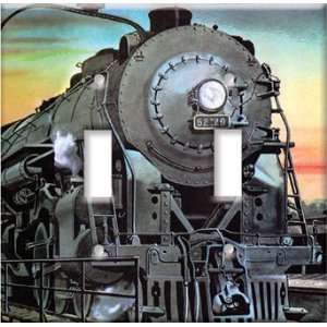  Switch Plate Cover Art Steam Locomotive Train DBL