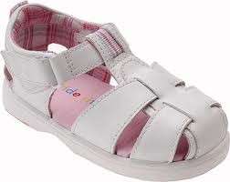   STRIDE RITE FIRST MATE White Leather Sandals SHOES Girls Velcro Cute