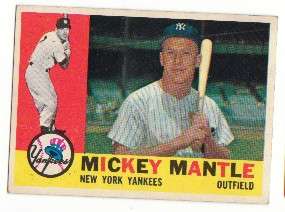 1960 TOPPS 350 MICKEY MANTLE NEW YORK YANKEES EX/MT  