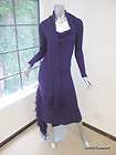 Jean Paul Gaultier Purple Ribbed Full Length Dress S