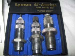 Lyman A A Dies, Deluxe 3 Die Pistol Set, 45 ACP, Box, Brochure  