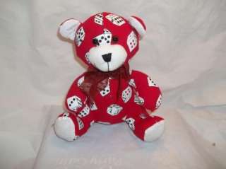 Sugar Loaf Red DICE GAMBLING Teddy Bear Stuffed Plush  