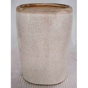  9hx5.1wx5.9l Ceramic Oblong Vase Beige