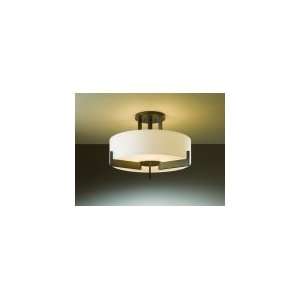   Smart 3 Light Semi Flush Mount in Burnished Steel with Opal glass