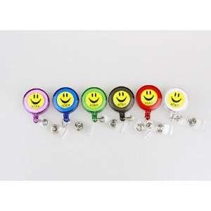  Retractable Translucent Smile Face ID Card Reel/Key ID 