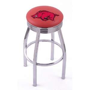 University of Arkansas 30 Single ring swivel bar stool with Chrome 