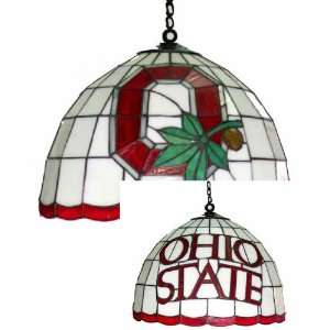   State Buckeyes Leaded Stained Glass Ceiling Lamp
