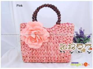 Women Sweet Cute Straw Flower Handbag Tote Bag New #177  