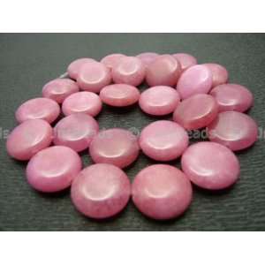  16mm Puff Round Beads 16, Pink Candy Jade Arts, Crafts 