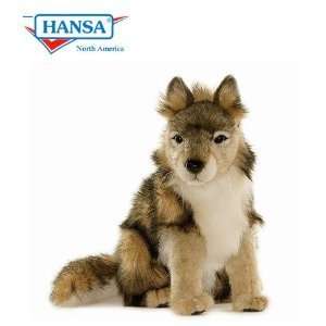  Hansa Wolf Cub Seated Stuffed Plush Animal