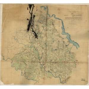 Civil War Map Map of part of Essex, King and Queen, and 